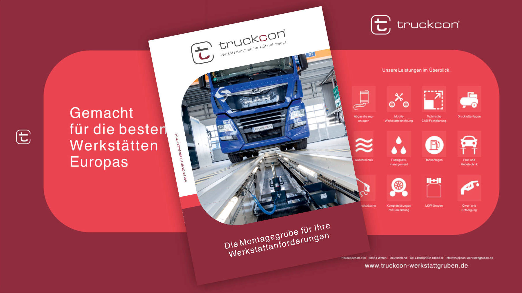 LKW über einer Truckcon-LKW-Grube